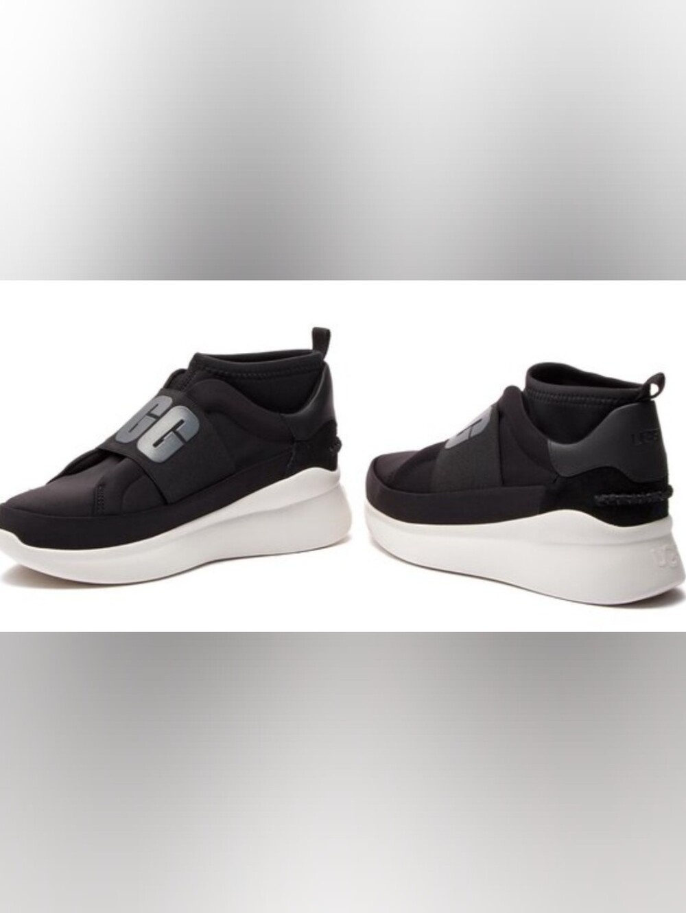 UGG "Neutra" Black Neoprene Sneakers Women's Size 8 Used Exc - Picture 2 of 11